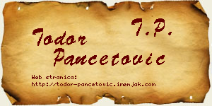 Todor Pančetović vizit kartica